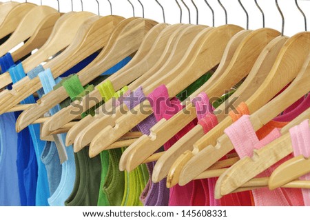 Set of colorful shirt rack
