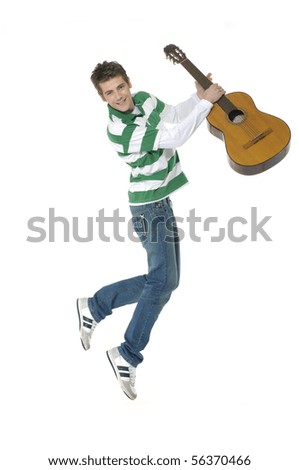 boy holding guitar