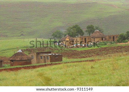 Rural houses in the mountains of South Africa