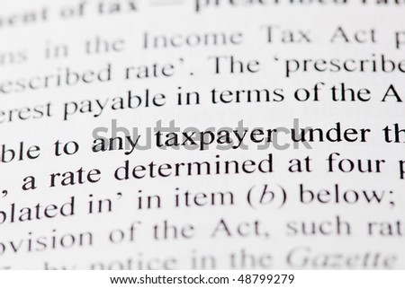 The words any taxpayer on white paper