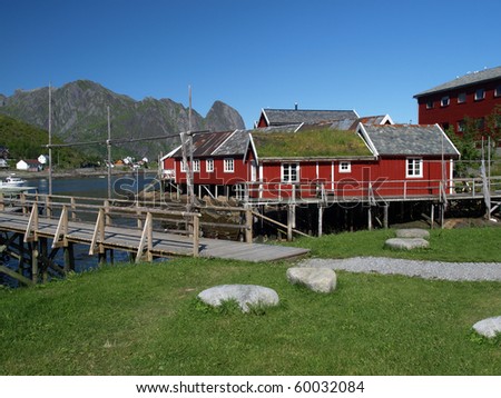 Fishermen houses in Lofoten in Norway