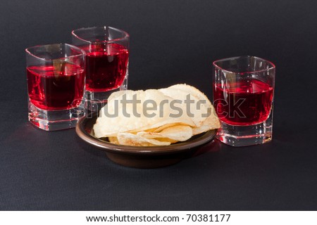 potato chips and red drink
