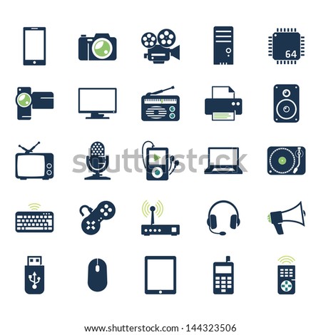 Electronics and gadgets icons set Electronics and gadgets icons set