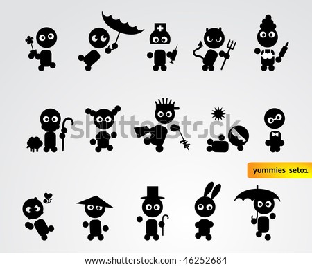 funny black people pictures. stock vector : Black funny