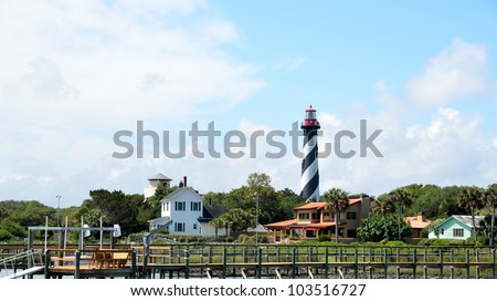 St. Augustine lighthouse in the background at St. Augustine, Florida, USA.
