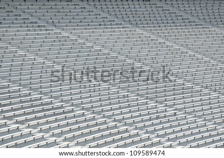 college football bleachers seats at a stadium in Georgia, USA.