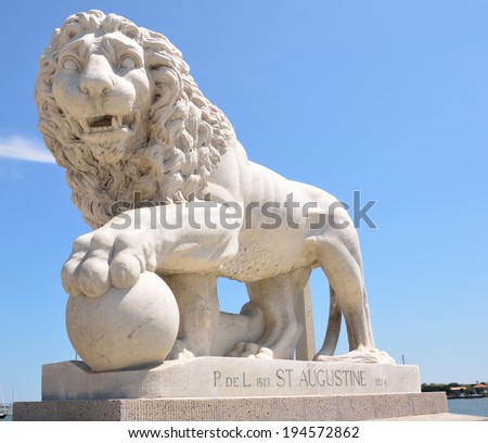 Bridge of Lions Monument at historic St. Augustine, Florida.