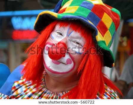 Clown photographed at an amusement area, Orlando Florida,