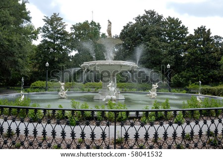 Historic Forsyth Park fountain Savannah Georgia
