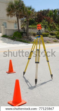 surveyor instrument at construction site along the east coast of florida usa