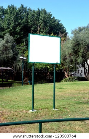 blank white sign with a copy space area