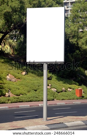 Blank white sign with a copy space area
