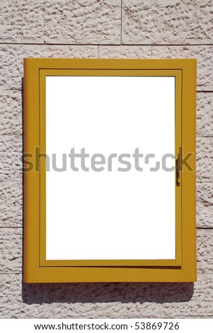 blank sign with a copy space area and a yellow frame