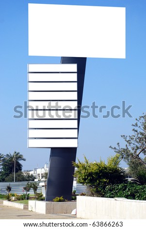 Blank white sign with a copy space area
