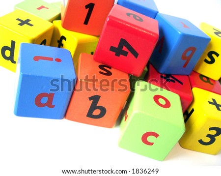 Wooden blocks used to help children learn english