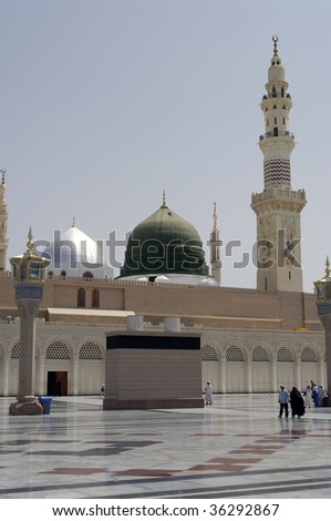 A view of the old Mosque part of Prophet\'s Mosque in Medina, saudi Arabia