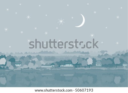 Rural night landscape