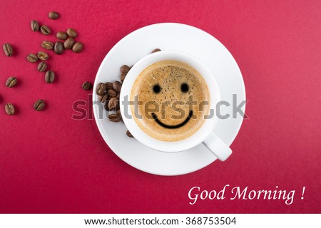Good morning coffee cup background