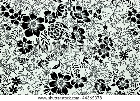 black and white floral pattern. stock photo : floral texture
