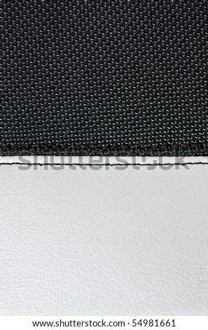 black canvas sewing white leather
