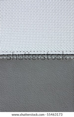 grey leather sewing white textile texture