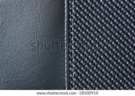 black leather sewing textile