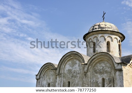 Orthodox church. Old cathedral. Russian Orthodox architecture.