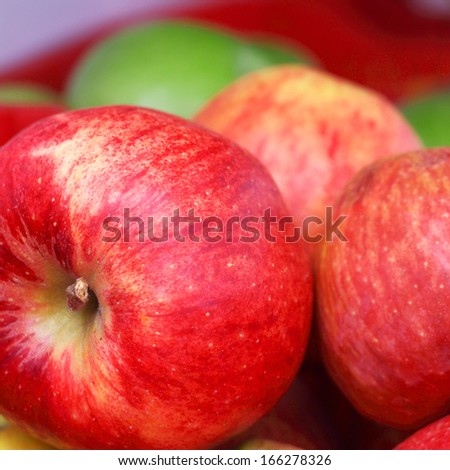 closeup image of the big red apples