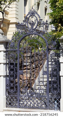 forged gate of a villa in Nice, France