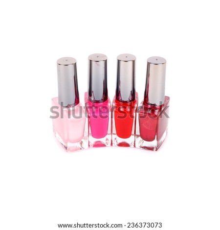 set of red nail enamels