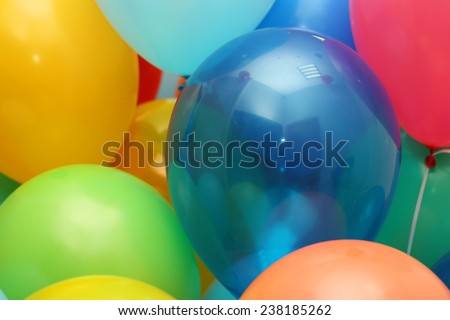 closeup image of the bright colored balloons