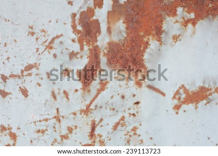 brown rust on the metal surface