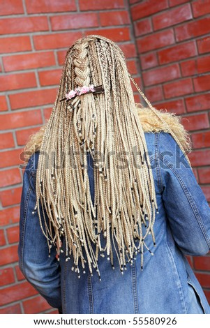 stock photo girl with the blond dreadlocks Save to a lightbox 