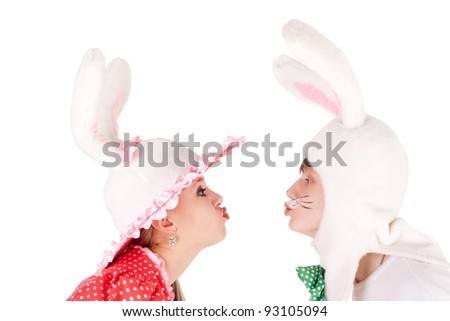 Cute Bunnies Kissing