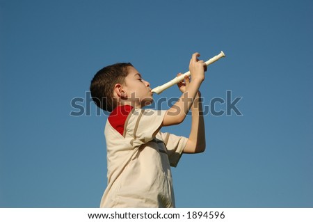 Boy playing the flute