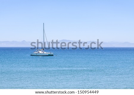 boat at an open sea (Mediterranean)