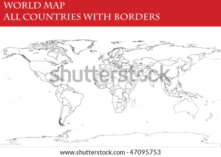 world map outline with countries. World+map+outline+with+