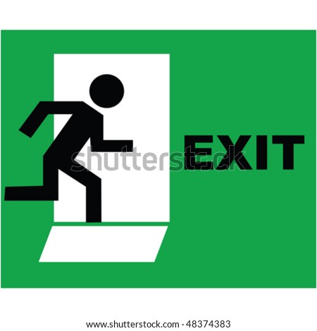 emergency exit sign. stock vector : Emergency exit