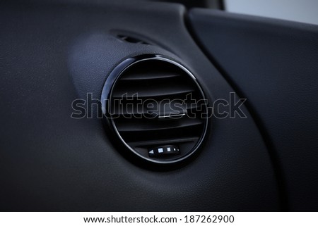 Details of air conditioning (car ventilation system) in modern car