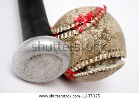 Baseball and Bat in isolated