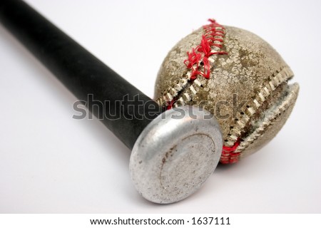 Baseball and Bat in isolated