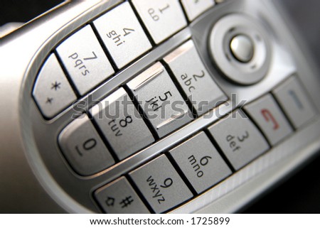 mobile phone keypad in closeup
