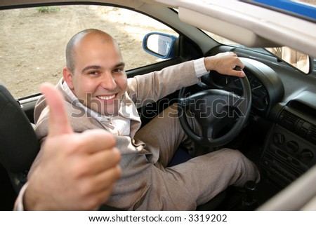 Businessman in the car, inside