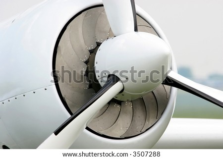 Details of white plane propeller
