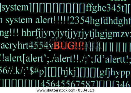 Computer bug on a screen