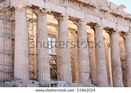 details of Parthenon, Acropolis in Athens â?? Greece