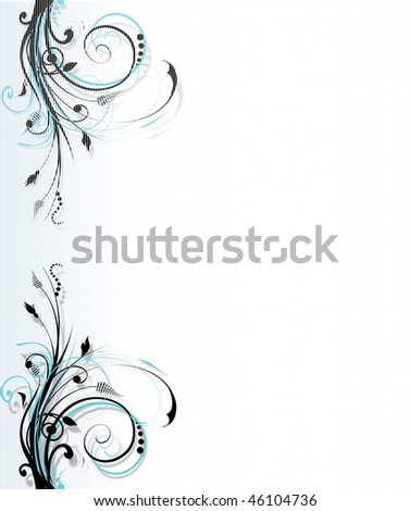 stock photo Blank with floral borders