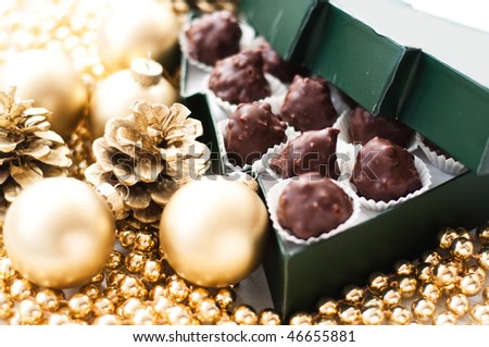 Tree shaped box of chocolate candies