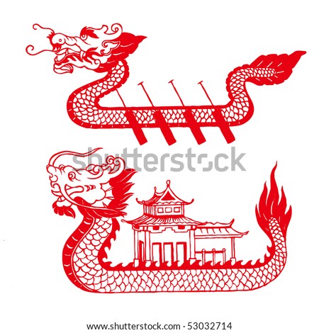 Chinese paper cutting - Dragon Boat