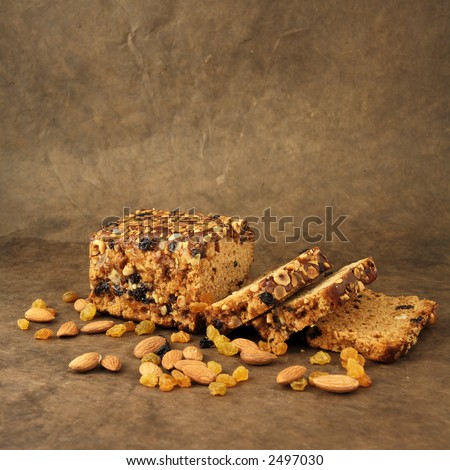 honey cake with nuts and raisins (autumn setting)